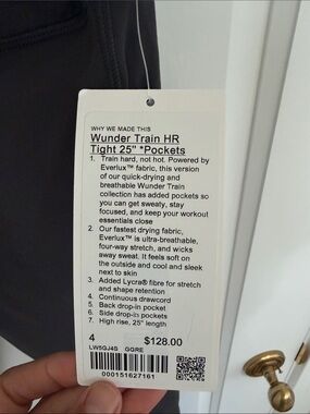 lululemon athletica Wunder Train HR Tight 25" in Charcoal/Black